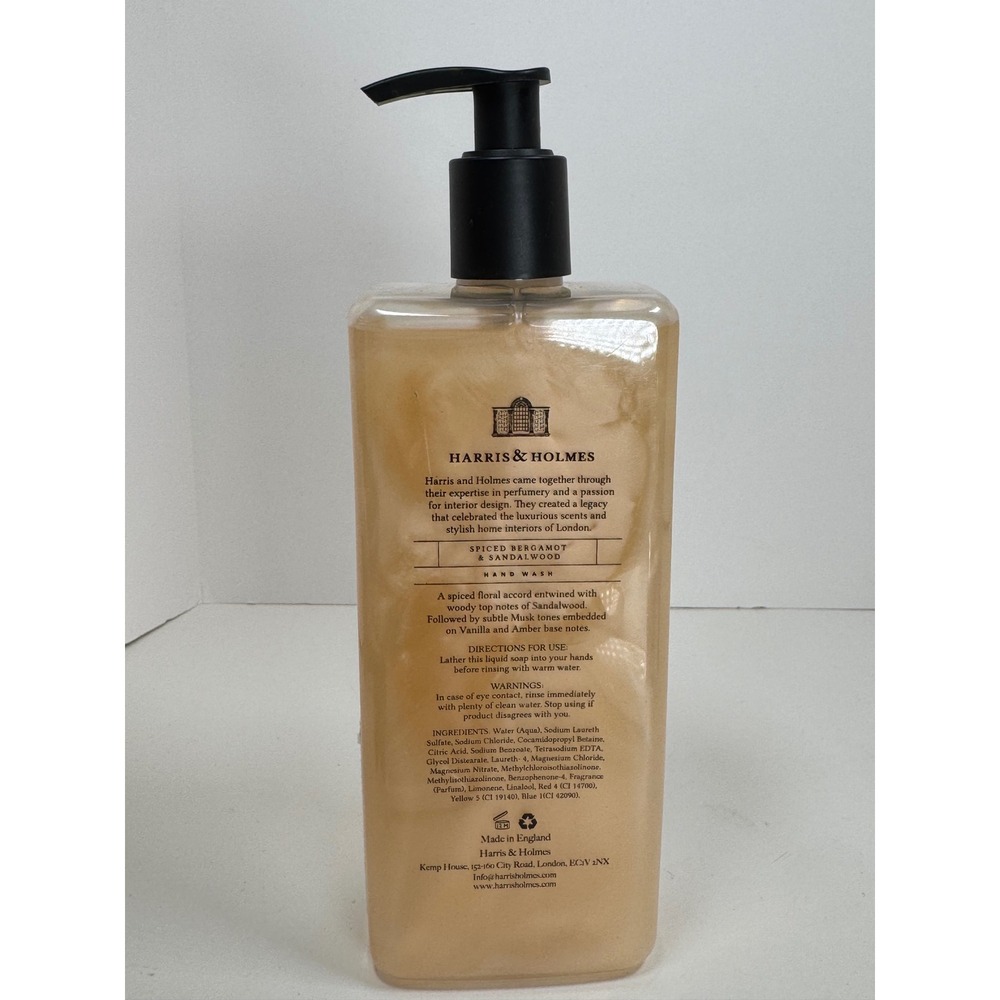 Harris & Holmes London Spiced Bergamot Sandalwood Hand Wash HTF 16.9 fl oz New - Picture 2 of 2